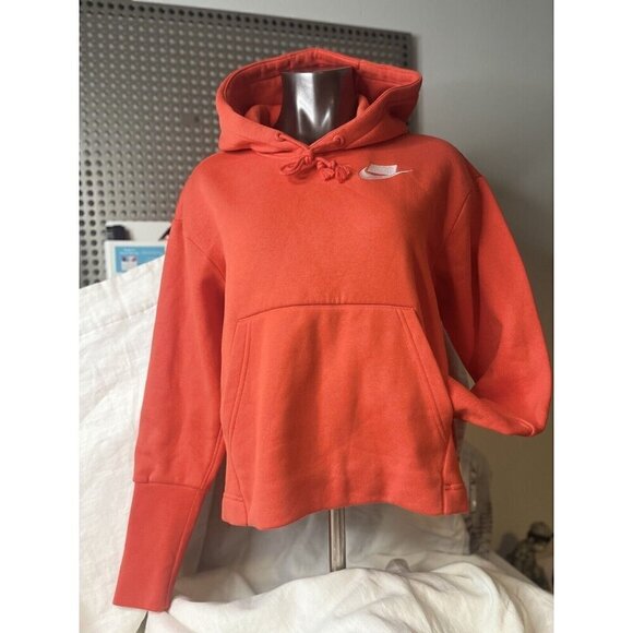 Nike Women’s Hoodie Block Label Size Small Red Run Running Jog NSW Swoosh - Picture 1 of 6